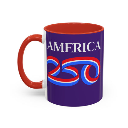 America 250 Dark Purple Accent Mug by theGreenDragonTavern.shop
