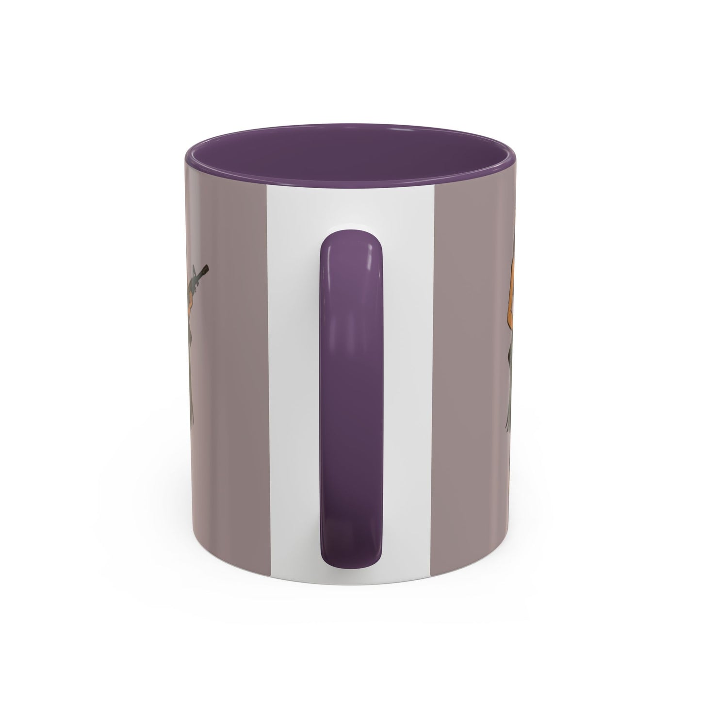 Hula Girl Packin' Heat Grey Accent Mug by theGreenDragonTavern.shop