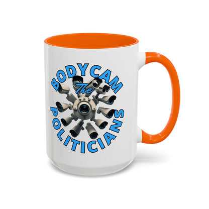 Bodycam the Politicians Cameras White Accent Mug by theGreenDragonTavern.shop