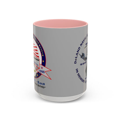 DNASM 2-sided, Founding & Student Art Light Grey Accent Mug by theGreenDragonTavern.shop