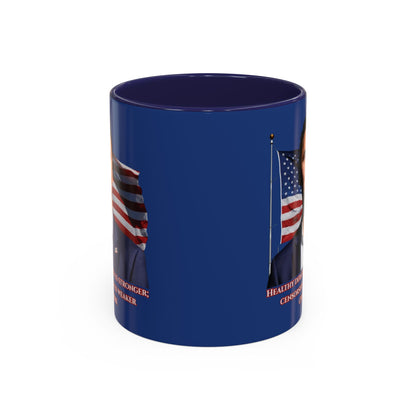 Charlie Kirk, Healthy Debate Blue Accent Mug by theGreenDragonTavern.shop