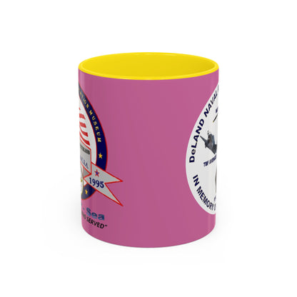 DNASM 2-sided, Founding & Student Art w/WhiteBG Pink Accent Mug by theGreenDragonTavern.shop