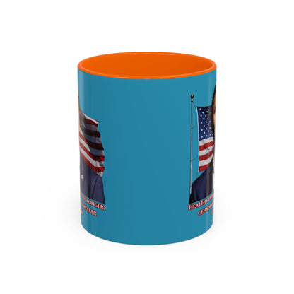 Charlie Kirk, Healthy Debate Turquoise Accent Mug by theGreenDragonTavern.shop