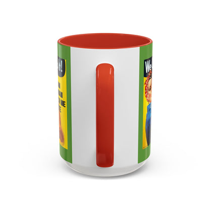 I Am Woman Watch Me Vote Rosie Green Accent Mug by theGreenDragonTavern.shop