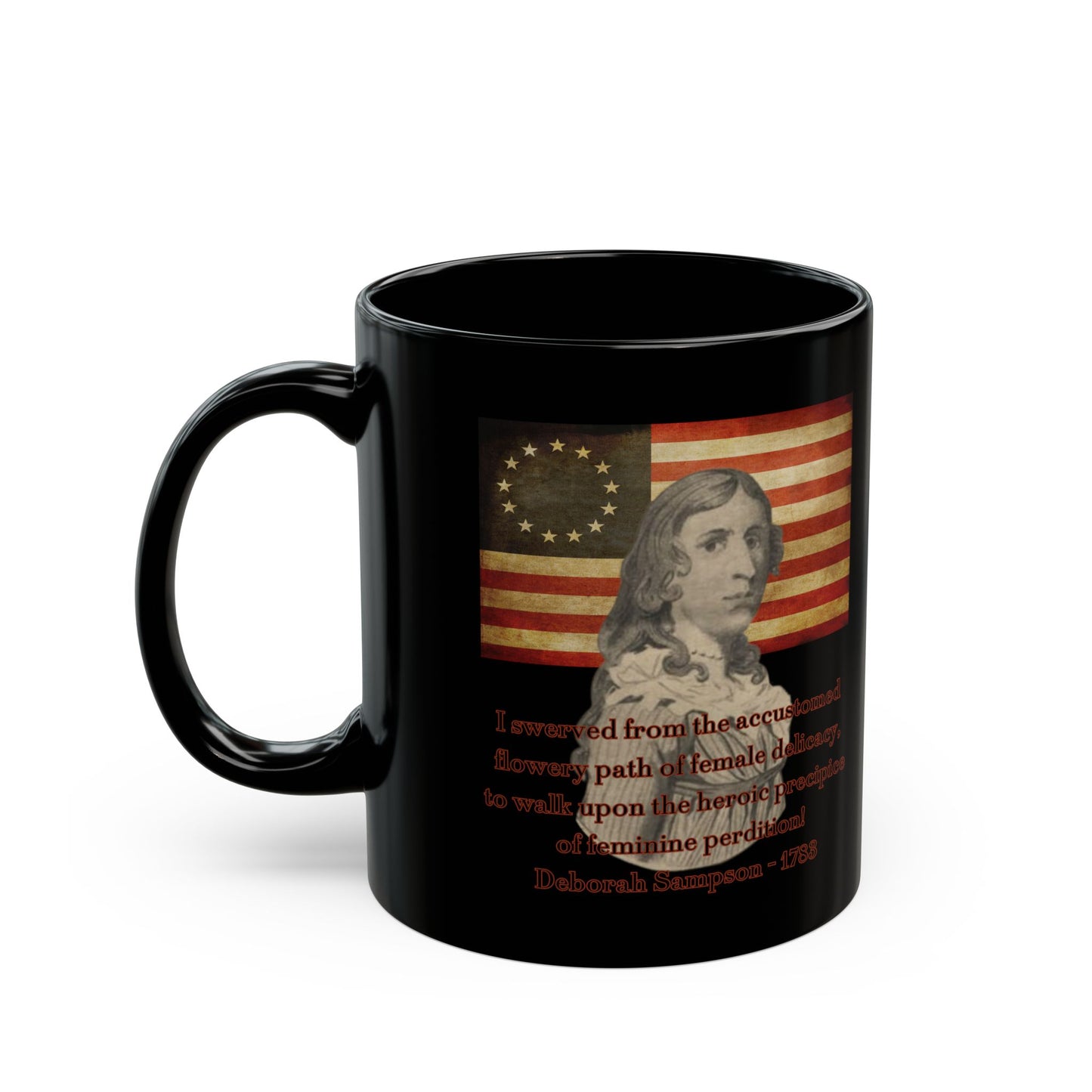 Deborah Sampson, America's Mulan Black Mug by theGreenDragonTavern.shop