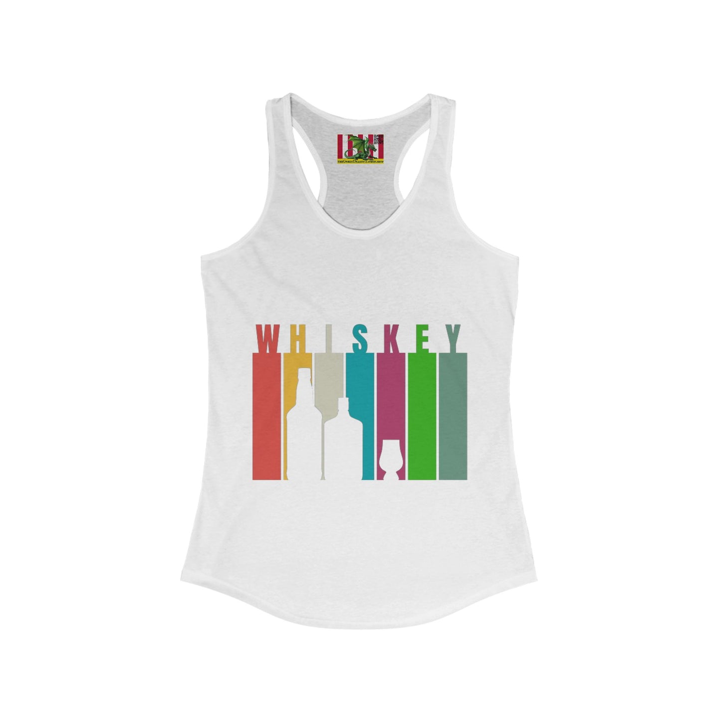 Whiskey spelled with an 'e' Women's Racerback Tank Top by theGreenDragonTavern.shop