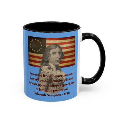 Deborah Sampson, America's Mulan Light Blue Accent Mug by theGreenDragonTavern.shop