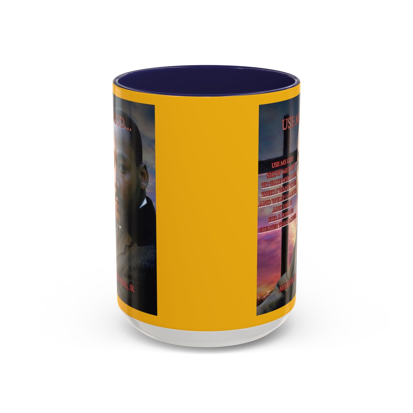 Use Me God, MLK Jr Yellow Accent Mug by theGreenDragonTavern.shop