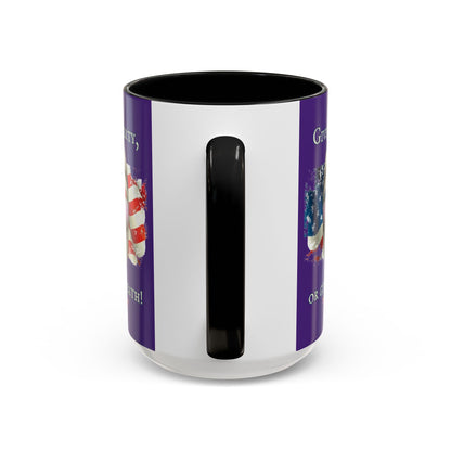 Vendetta, "Give me liberty, or give me death!" Purple Accent Mug by theGreenDragonTavern.shop