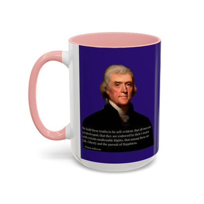 We hold these truths to be self-evident Dark Purple Accent Mug by theGreenDragonTavern.shop