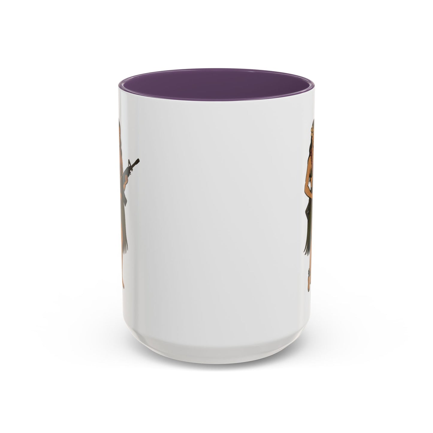 Hula Girl Packin' Heat White Accent Mug by theGreenDragonTavern.shop