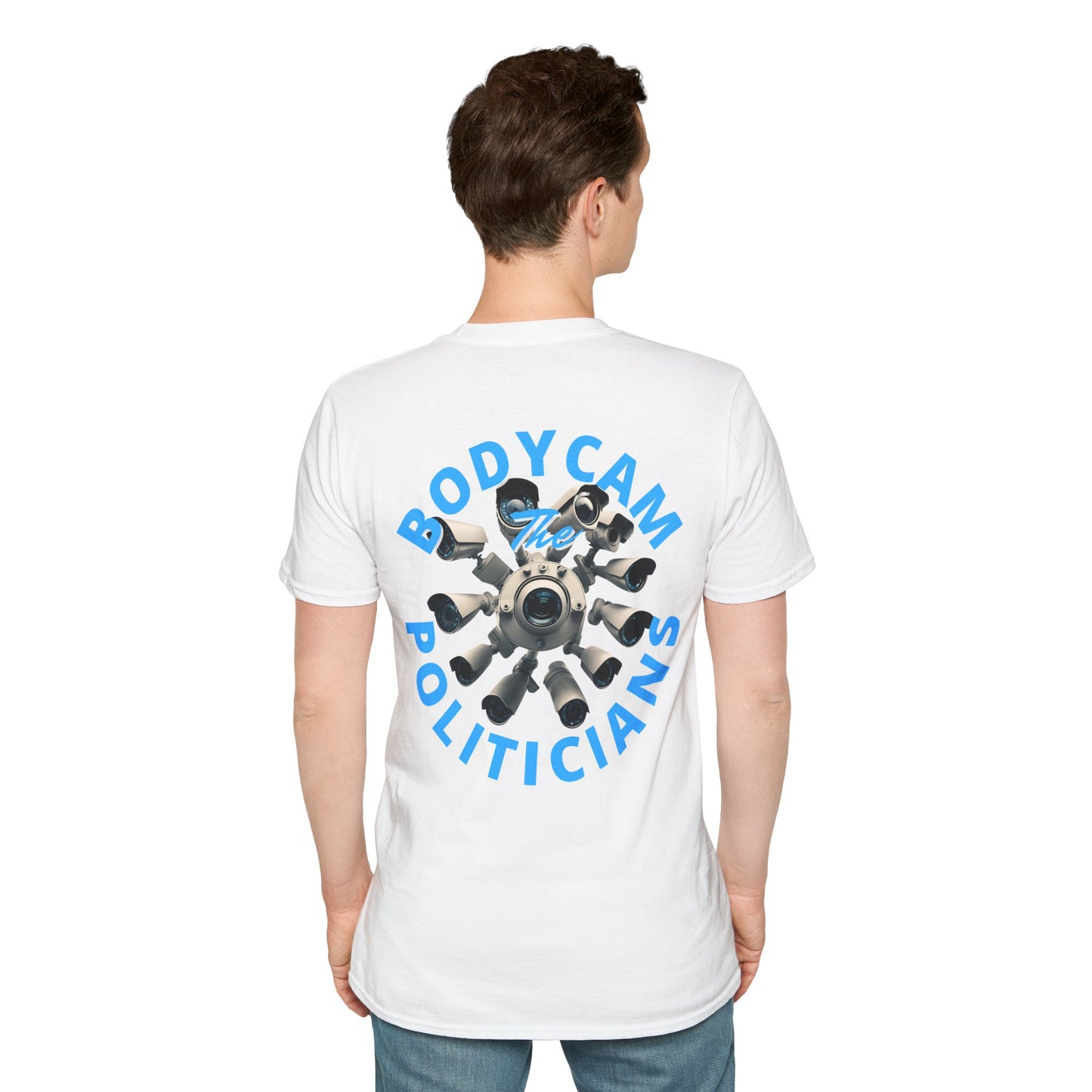 2-sided, Bodycam the Politicians Cameras Light colors Unisex T-Shirt by theGreenDragonTavern.shop