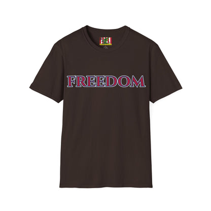 Freedom, Red font, Dark colors Unisex T-Shirt by theGreenDragonTavern.shop