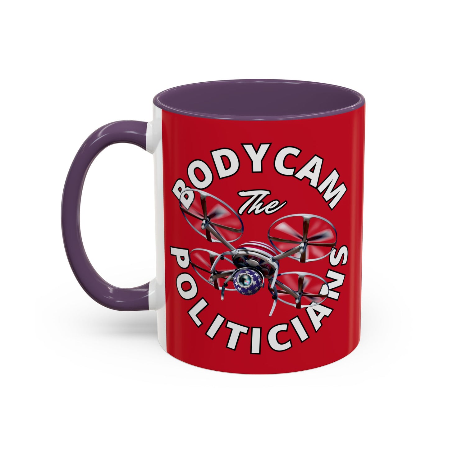 Bodycam the Politicians Drone Red Accent Mug by theGreenDragonTavern.shop