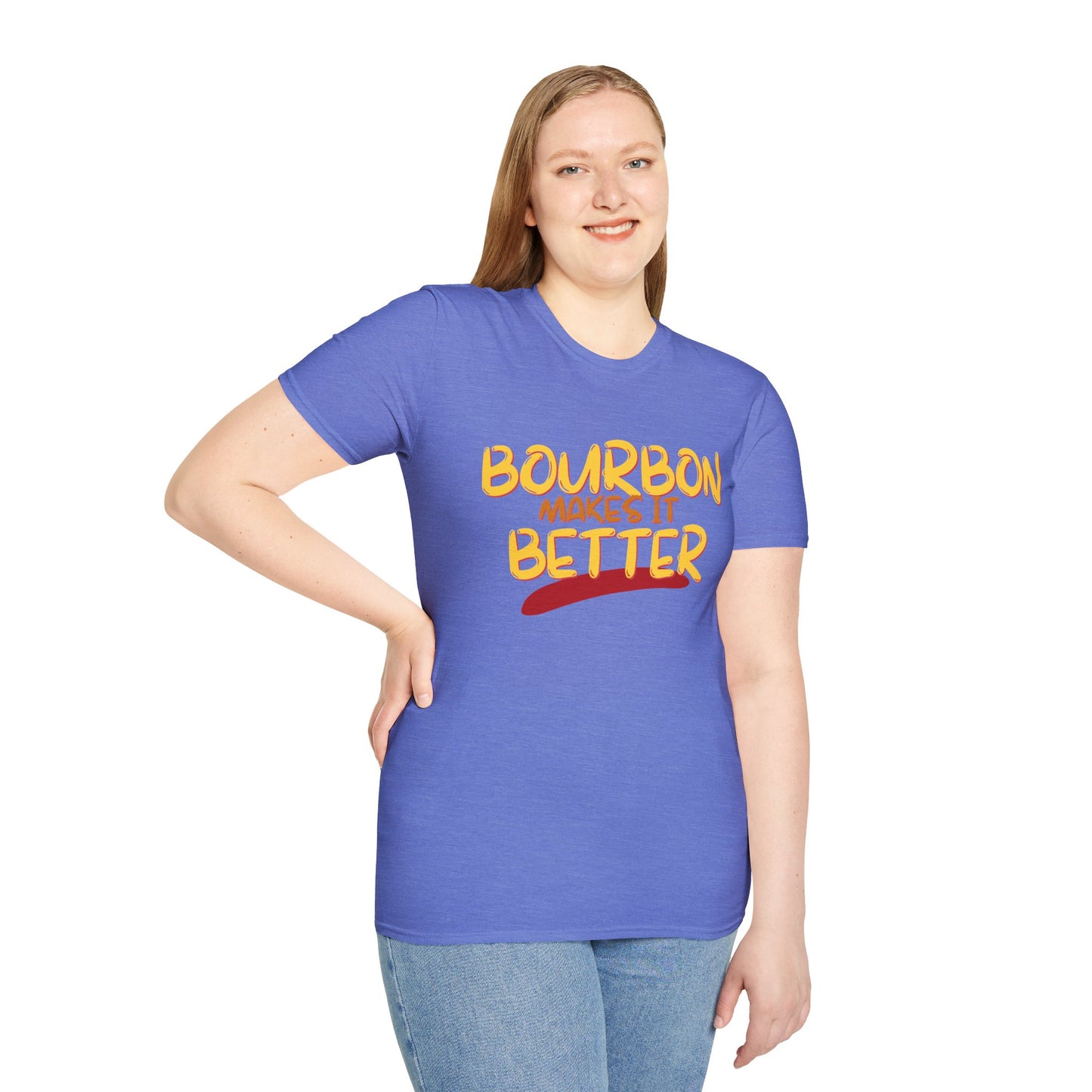 Bourbon makes it better Light colors Unisex T-Shirt by theGreenDragonTavern.shop