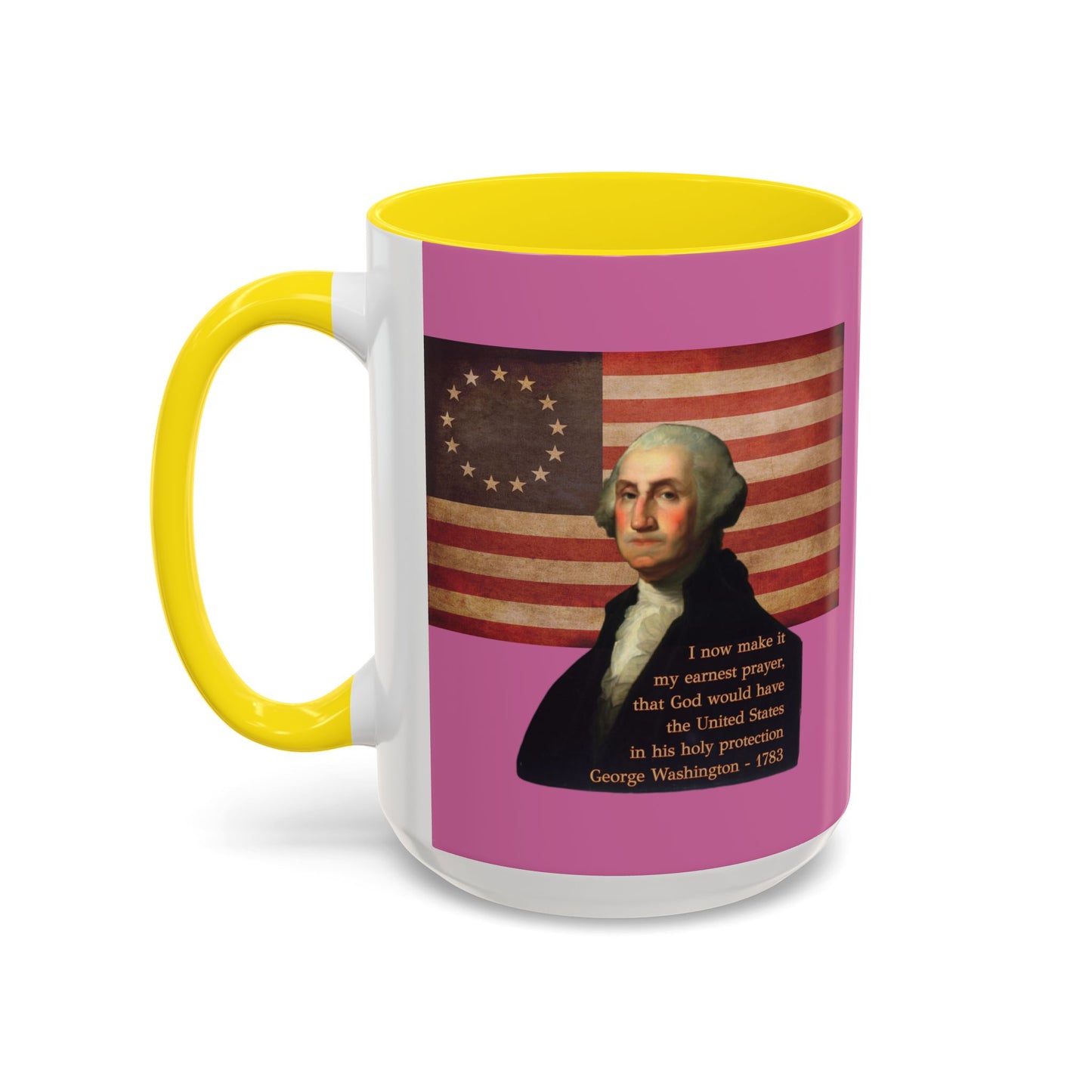 Washington's Earnest Prayer Pink Accent Mug by theGreenDragonTavern.shop