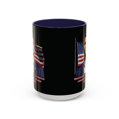 Charlie Kirk, Healthy Debate Black Accent Mug by theGreenDragonTavern.shop