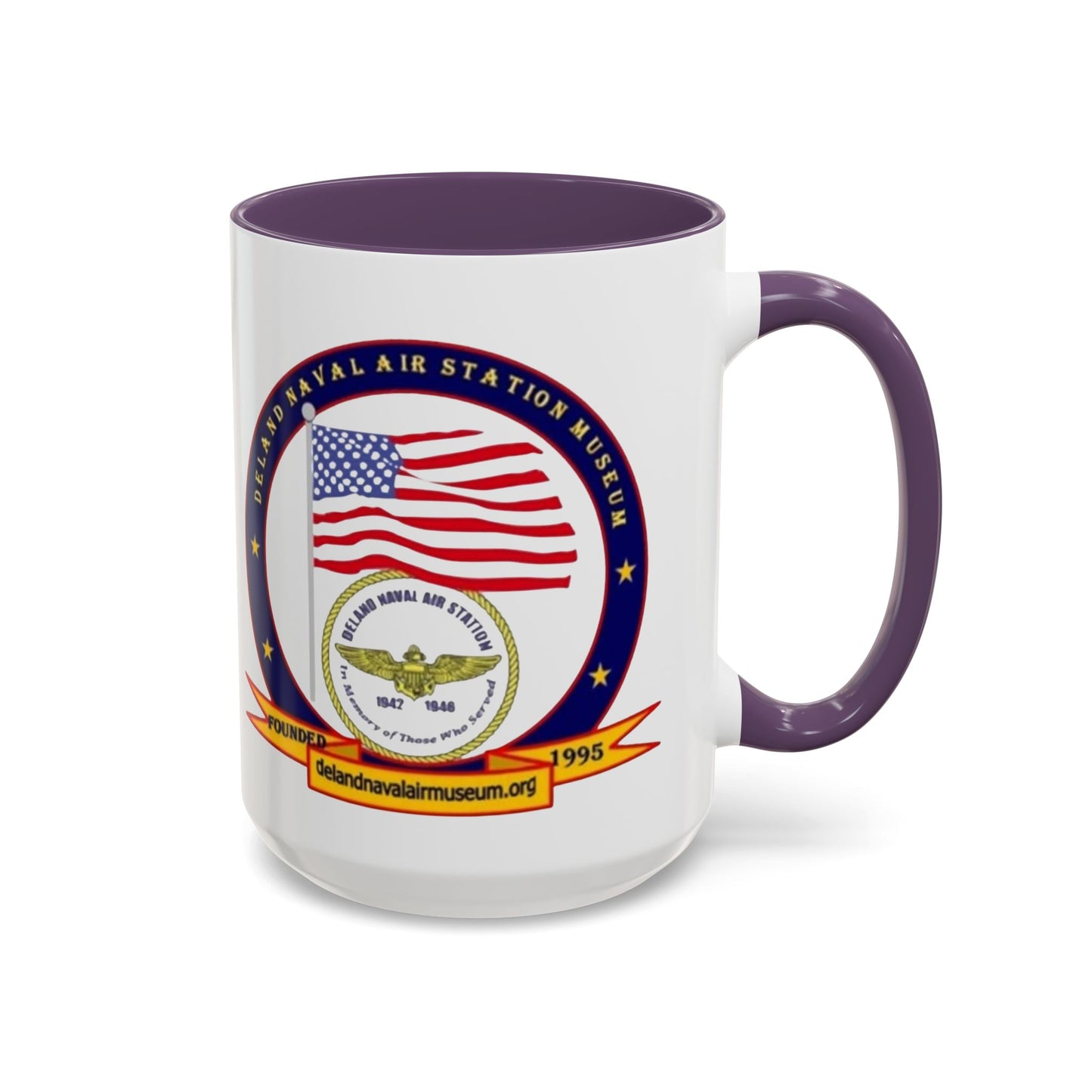 DeLand Naval Air Station Museum White Accent Mug by theGreenDragonTavern.shop