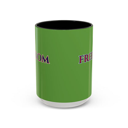 Freedom, Green Accent Mug by theGreenDragonTavern.shop