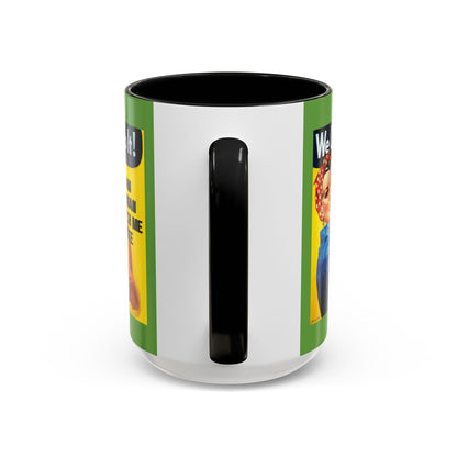 I Am Woman Watch Me Vote Rosie Green Accent Mug by theGreenDragonTavern.shop