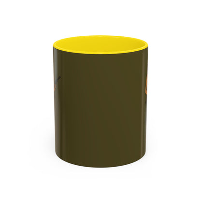 Hula Girl Packin' Heat Dark Green Accent Mug by theGreenDragonTavern.shop