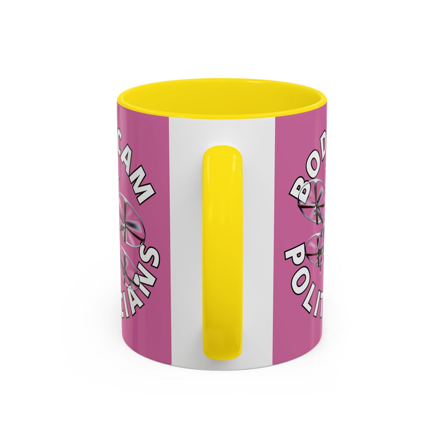 Bodycam the Politicians Drone Pink Accent Mug by theGreenDragonTavern.shop