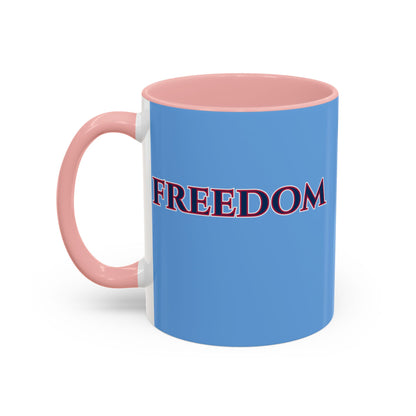 Freedom, Light Blue Accent Mug by theGreenDragonTavern.shop