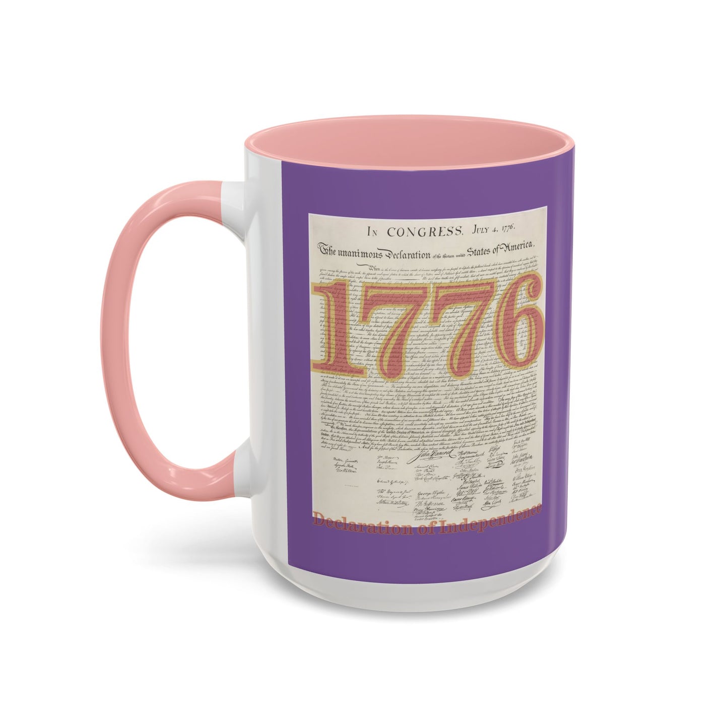 Declaration of Independence Light Purple Accent Mug by theGreenDragonTavern.shop