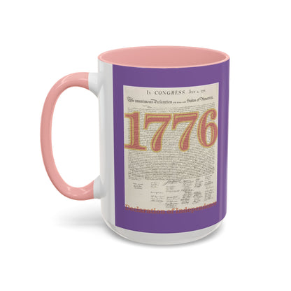 Declaration of Independence Light Purple Accent Mug by theGreenDragonTavern.shop