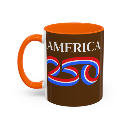 America 250 Brown Accent Mug by theGreenDragonTavern.shop