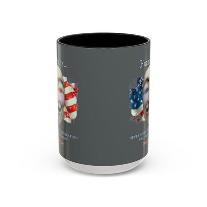 Ronald Reagan Freedom Vendetta Grey Accent Mug by theGreenDragonTavern.shop