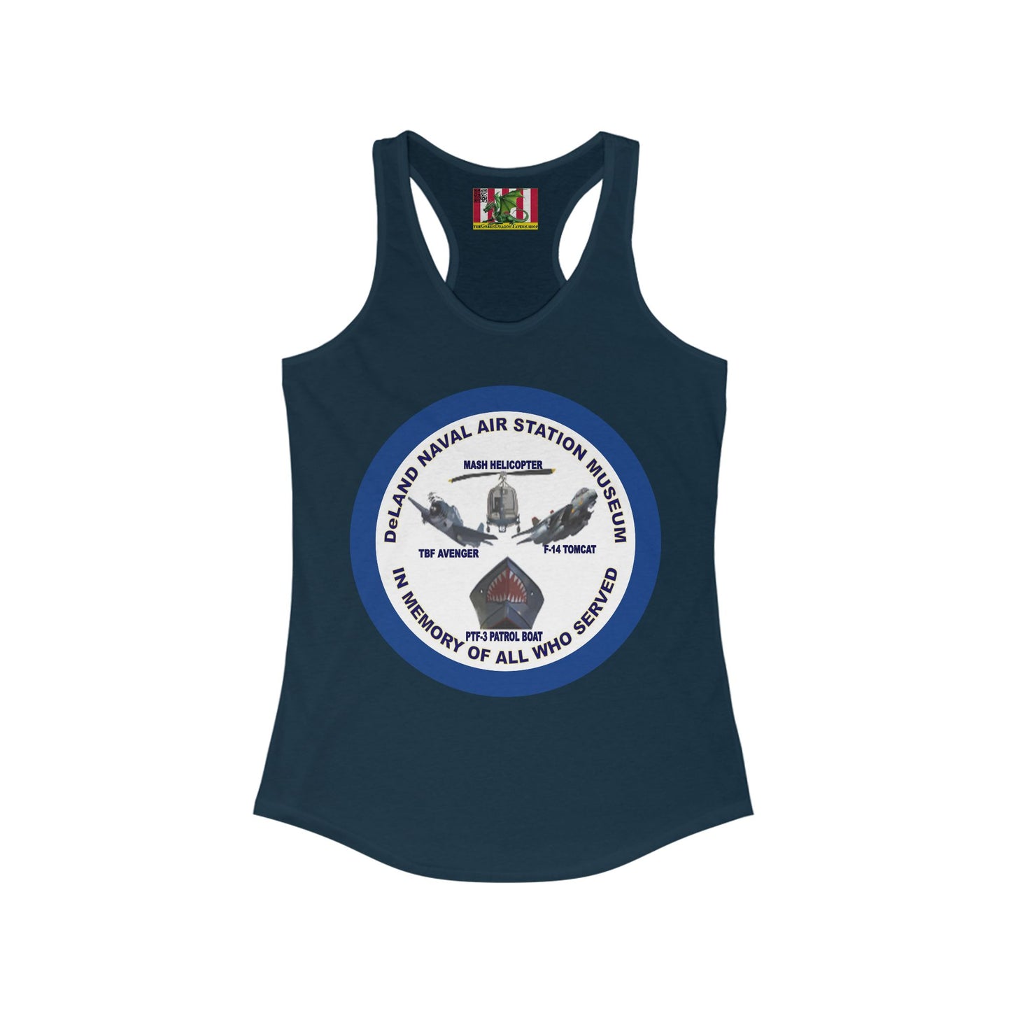 DNASM Student Art Navy Frame Women's Racerback Tank Top by theGreenDragonTavern.shop