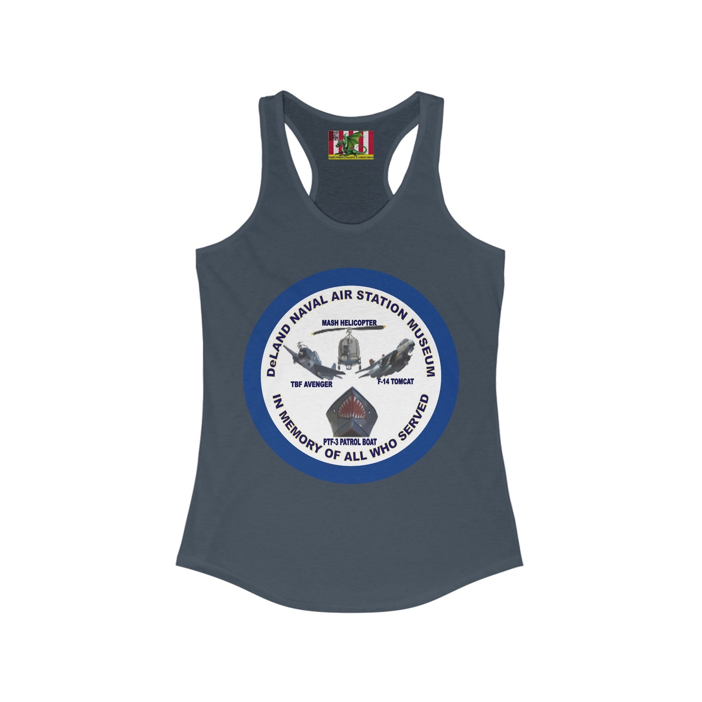 DNASM Student Art Navy Frame Women's Racerback Tank Top by theGreenDragonTavern.shop