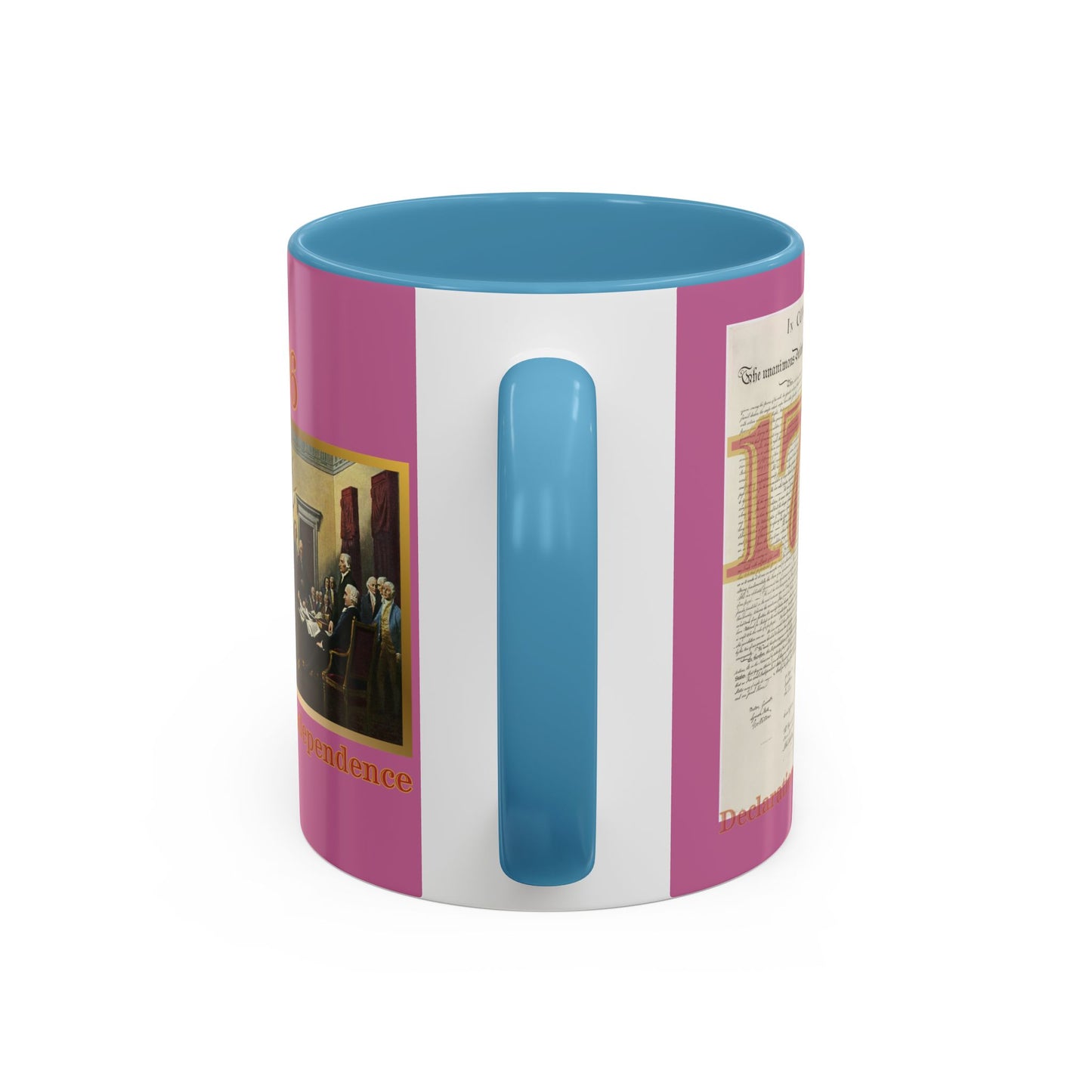 Declaration of Independence Pink Accent Mug by theGreenDragonTavern.shop