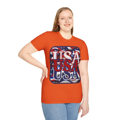 RED White and Blue USA Patriot Light colors Unisex T-Shirt by theGreenDragonTavern.shop