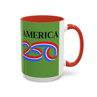 America 250 Green Accent Mug by theGreenDragonTavern.shop