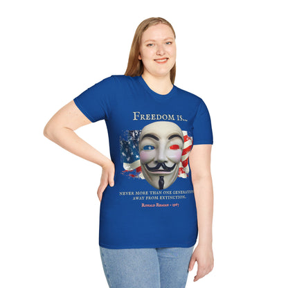 Ronald Reagan Freedom Vendetta Dark colors Unisex T-Shirt by theGreenDragonTavern.shop