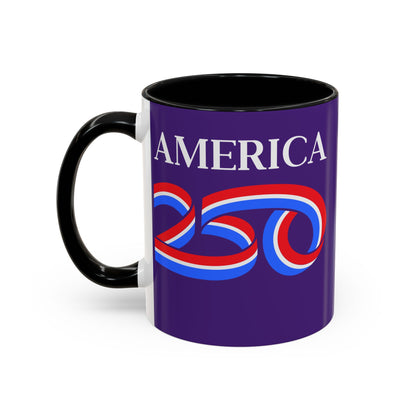 America 250 Dark Purple Accent Mug by theGreenDragonTavern.shop