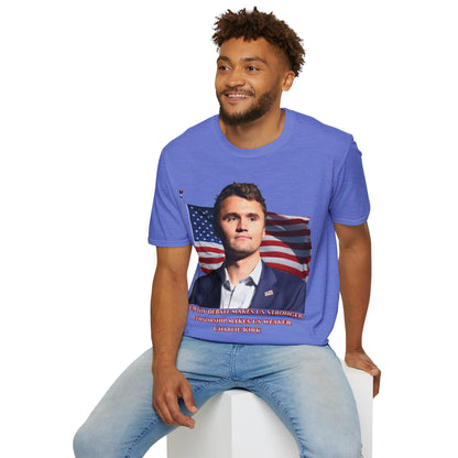 Charlie Kirk, Healthy Debate Light colors Unisex T-Shirt by theGreenDragonTavern.shop