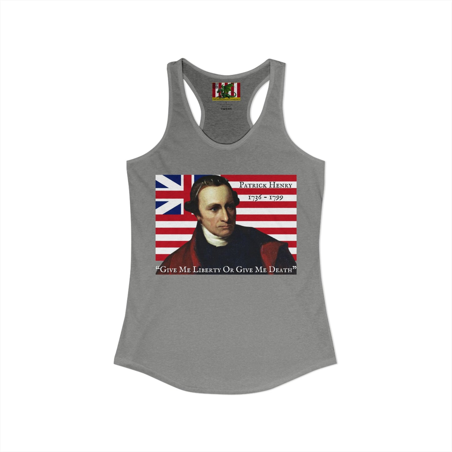 Patrick Henry Women's Racerback Tank Top by theGreenDragonTavern.shop