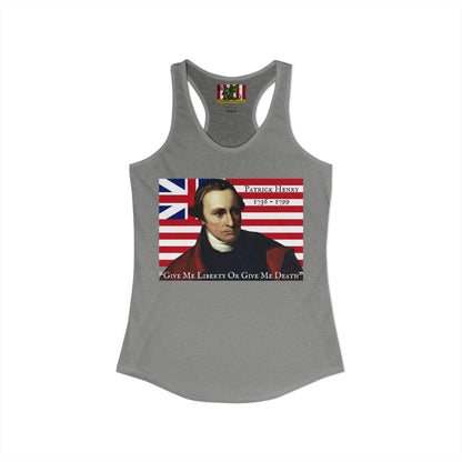 Patrick Henry Women's Racerback Tank Top by theGreenDragonTavern.shop