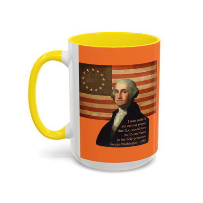 Washington's Earnest Prayer Orange Accent Mug by theGreenDragonTavern.shop