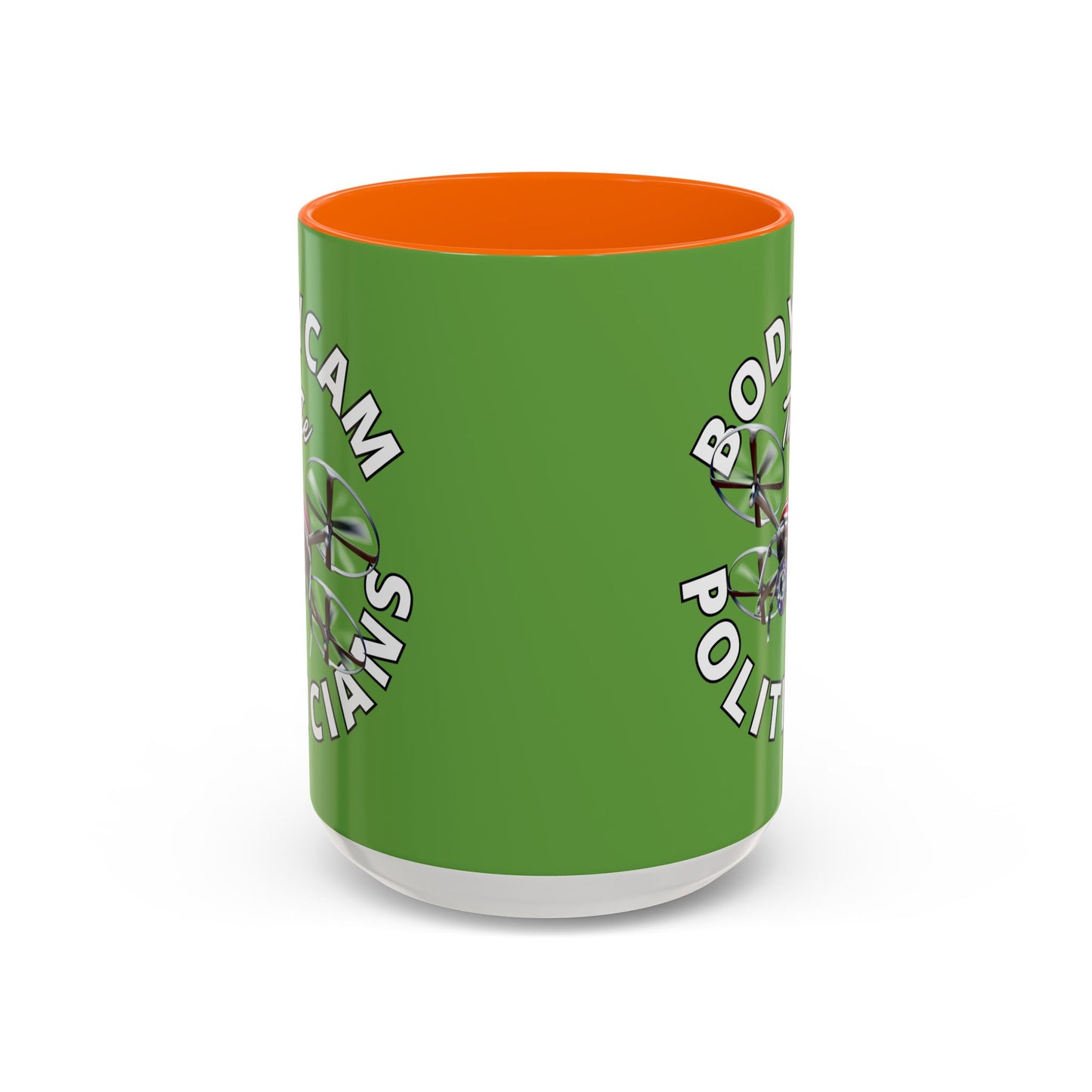 Bodycam the Politicians Drone Green Accent Mug by theGreenDragonTavern.shop