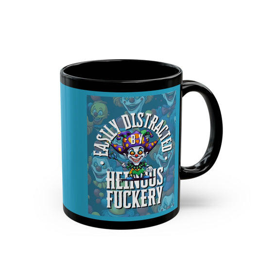 Easily Distracted by Heinous Fuckery Little Jinx Turquoise Mug by theGreenDragonTavern.shop