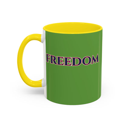 Freedom, Green Accent Mug by theGreenDragonTavern.shop