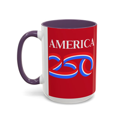 America 250 Red Accent Mug by theGreenDragonTavern.shop
