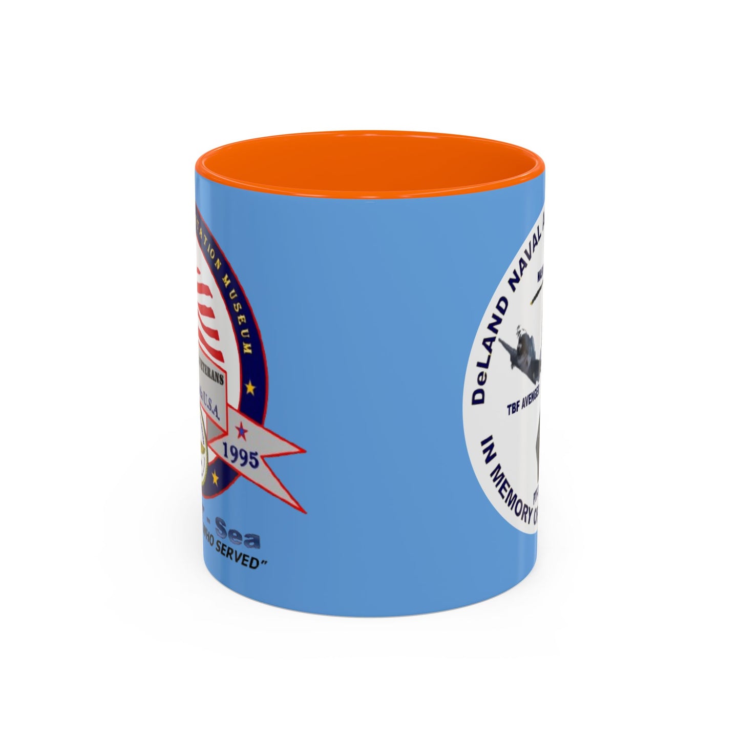 DNASM 2-sided, Founding & Student Art w/WhiteBG Light Blue Accent Mug by theGreenDragonTavern.shop
