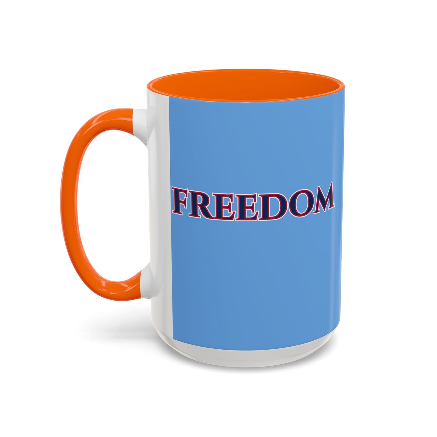 Freedom, Light Blue Accent Mug by theGreenDragonTavern.shop