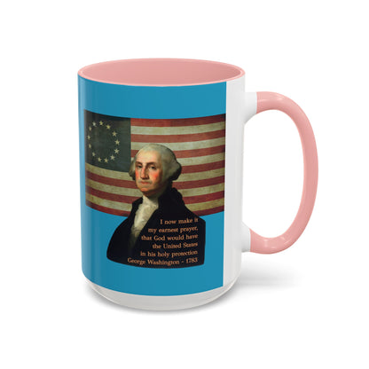 Washington's Earnest Prayer Turquoise Accent Mug by theGreenDragonTavern.shop
