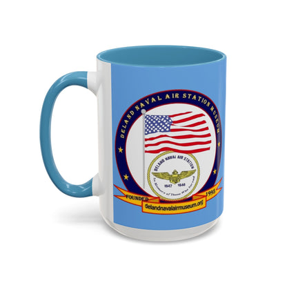 DeLand Naval Air Station Museum Light Blue Accent Mug by theGreenDragonTavern.shop
